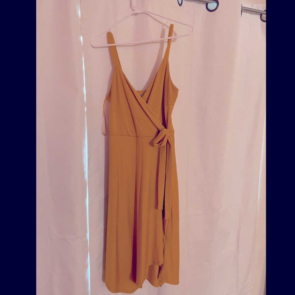 Mustard “wrap” Good luck Gem dress